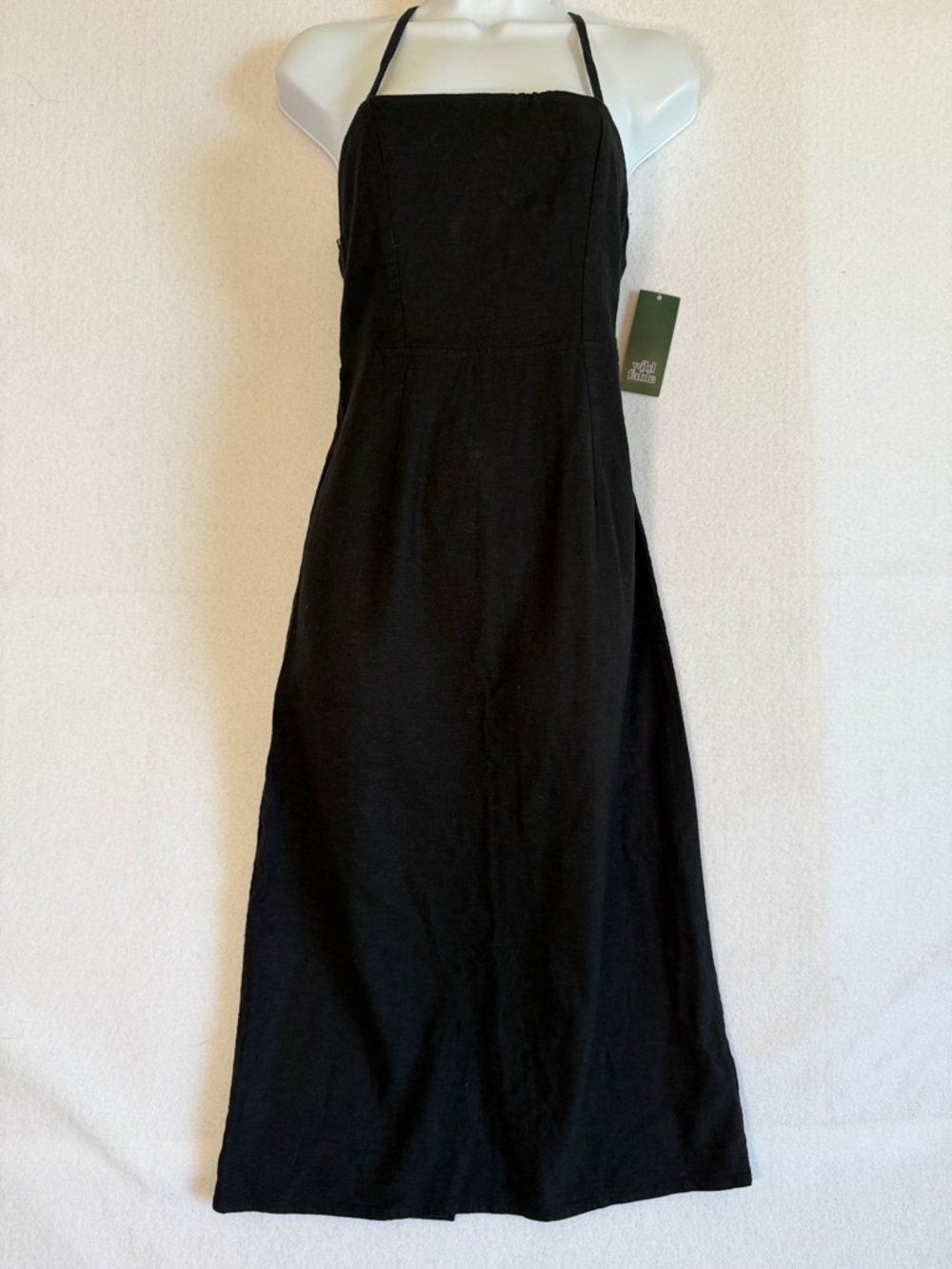NWT wild fable Black Strapless Linen Blend Midi Sundress - Picture 3 of 9